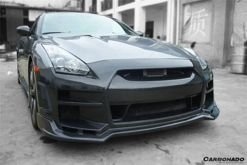 2008-2016 Nissan Gtr R35 Cba  Dba Bse Style Front Bumper With Led 1