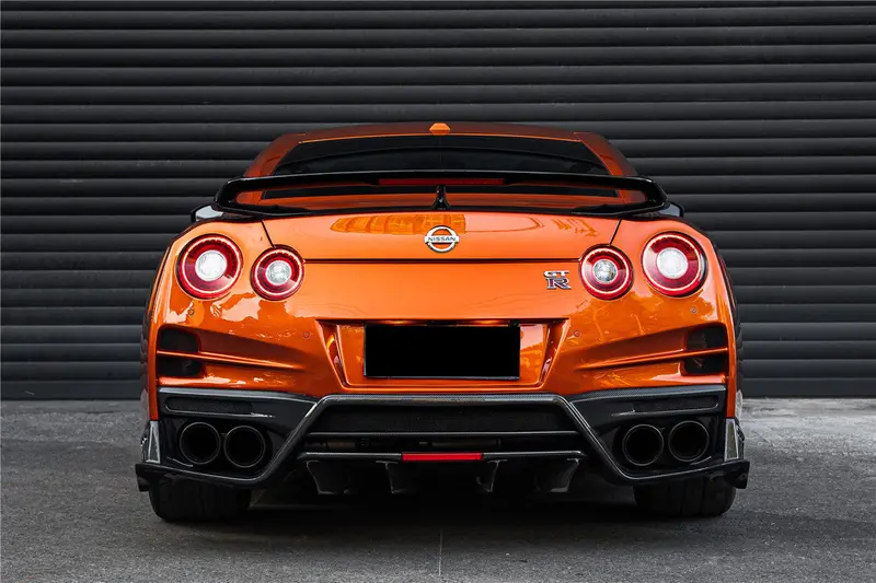2008-2022 Nissan Gtr R35 Cba    Dba    Eba Ts Style Rear Bumper With Diffuser 1