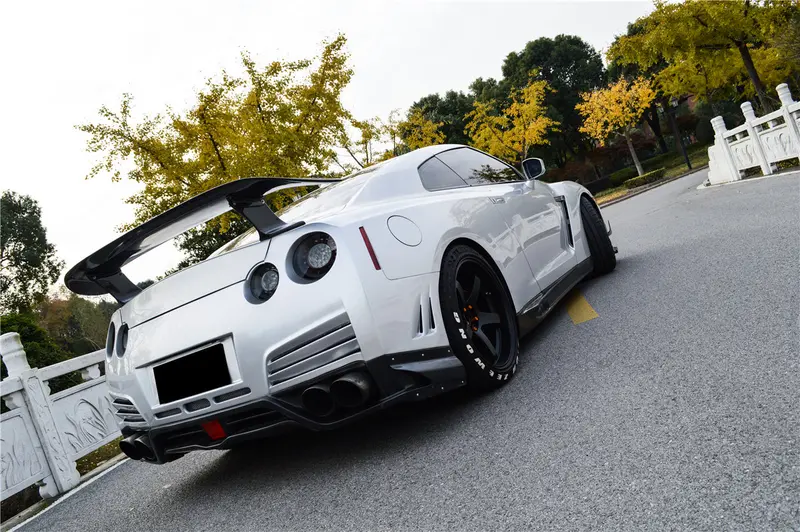2012-2022 Nissan Gtr R35 Dba & Eba Va Style Rear Bumper With Diffuser Undertray And Led Light 1