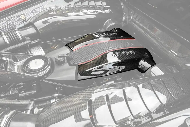 2015-2020 Ferrari 488 Gtb Spider Dry Carbon Fiber Engine Replacement Cover 1