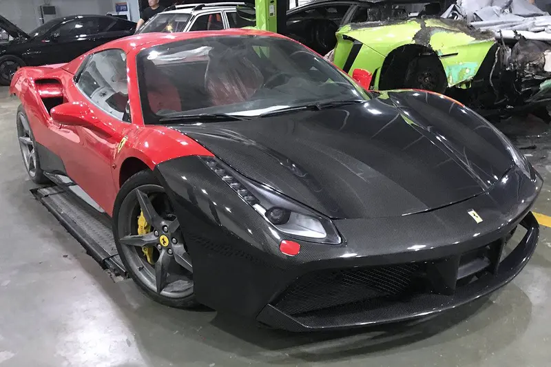2015-2020 Ferrari 488 Gtb Spider Oe Style Carbon Fiber Front Bumper 1