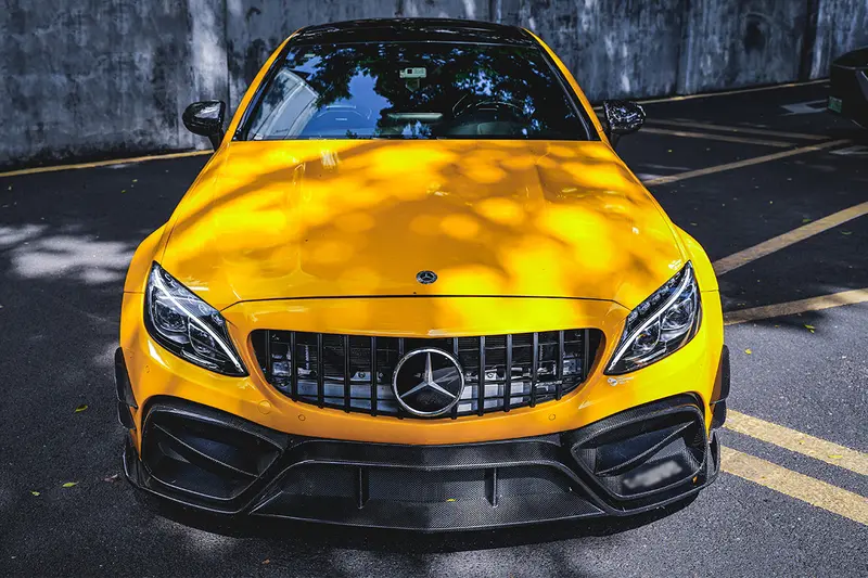 2015-2021 Mercedes Benz W205 C63 C63s Amg Coupe Imp Performance Partial Carbon Fiber Front Bumper With Canards 1