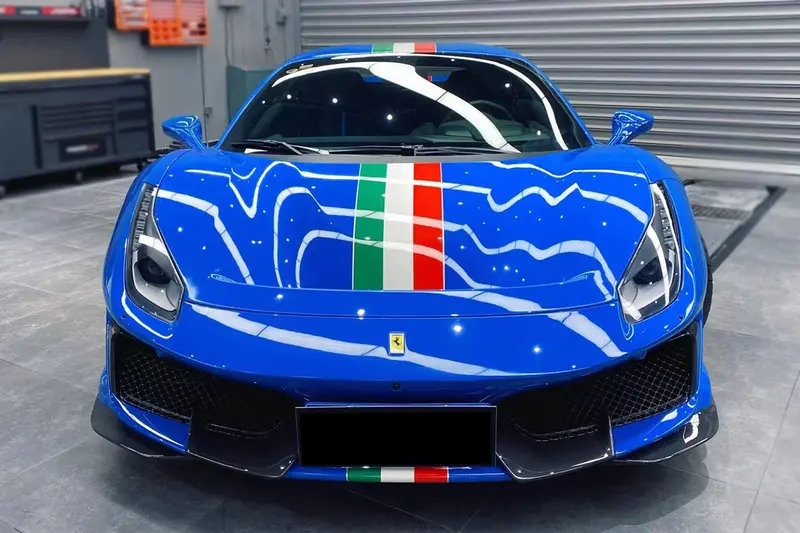 2018-2022 Ferrari 488 Pista Partial Carbon Fiber Front Bumper 1