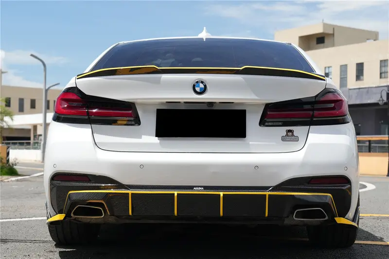 2020-2023 Bmw 5 Series G30 G38 M-Tech Ad Style Dry Carbon Fiber Rear Diffuser Lip 1