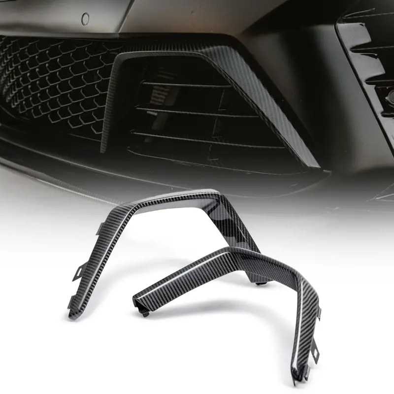 2022-2024 Cadillac Ct5-V Blackwing Gloss Carbon Fiber Lower Grille Bezels (Pair) 1