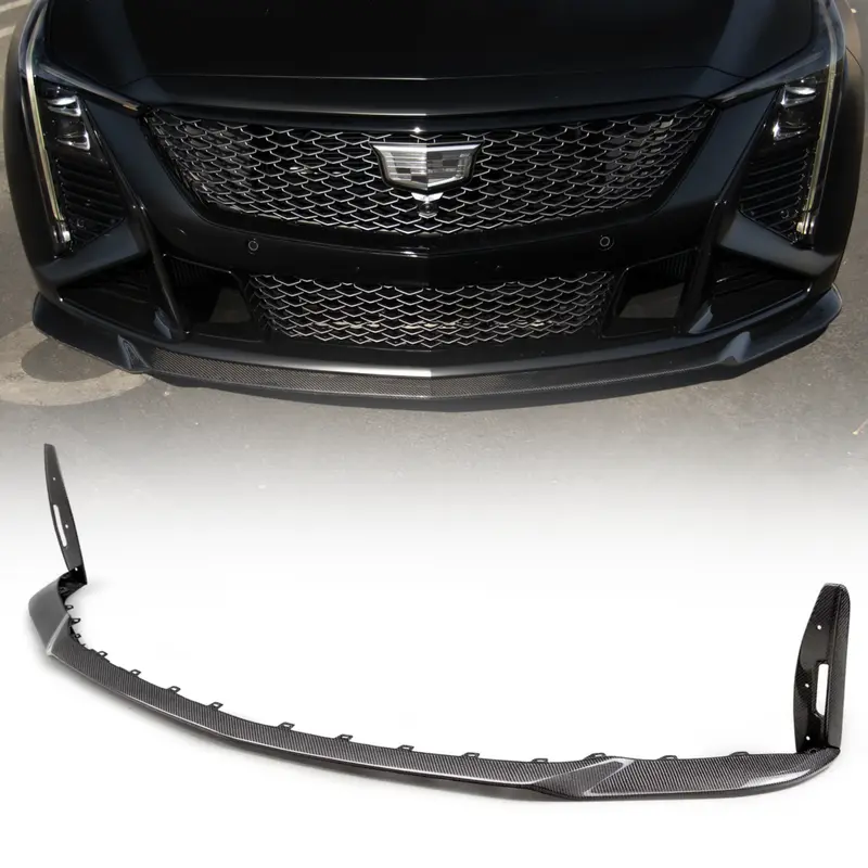 2022-2025 Cadillac Ct5-V Blackwing Gloss Carbon Fiber Front Chin Splitter 1