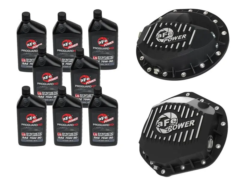 Afe Power Front/Rear Diff Cover Kit W/ Oil 03-13 Dodge L6 Trucks (Aam 9.25-14 & Aam 11.5-14) 1