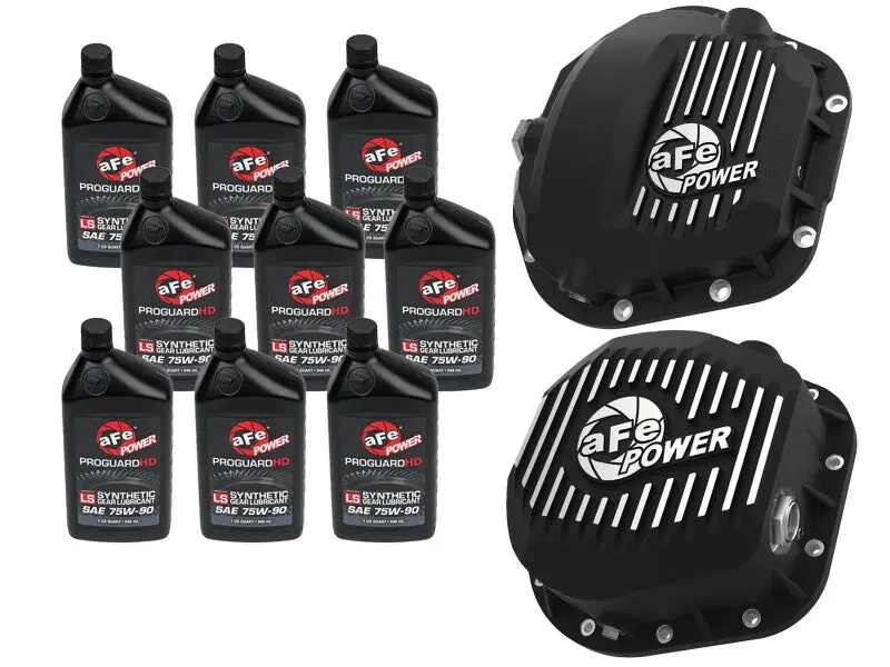 Afe Power Front/Rear Diff Cover Kit W/ Oil 17-22 Ford Diesel V8 (Dana Super 60 & Sterling 10.5-12) 1