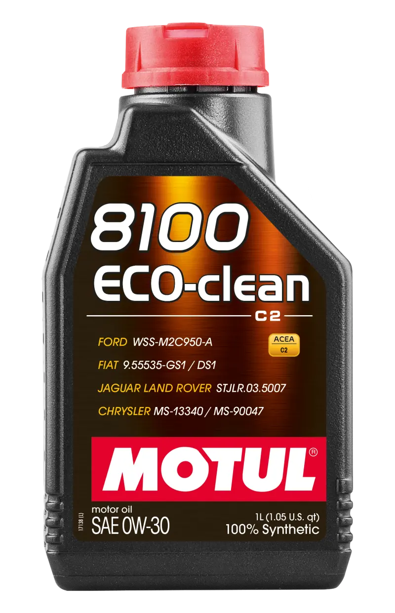 Motul 1L Synthetic Engine Oil 8100 Eco-Clean 0W30 12X1l - C2/Api Sm/St.Jlr 03.5007 - 1L 1