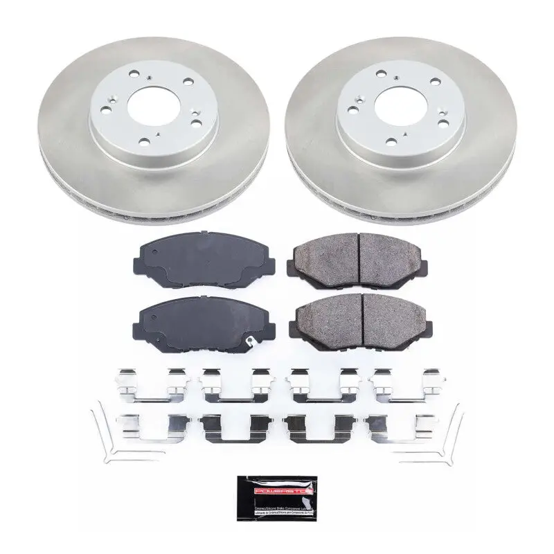 Power Stop 03-11 Honda Element Front Semi-Coated Rotor Kit 1