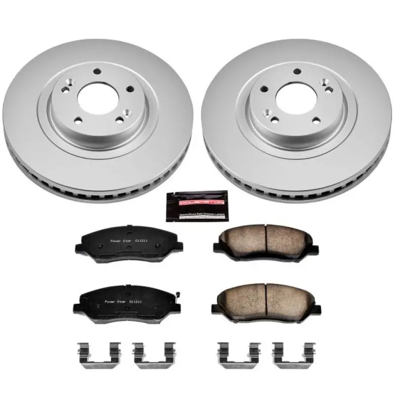 Power Stop 13-16 Hyundai Santa Fe Front Z17 Evolution Geomet Coated Brake Kit 1