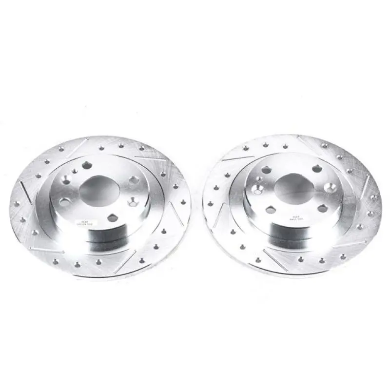 Power Stop 91-03 Ford Escort Rear Evolution Drilled & Slotted Rotors - Pair 1