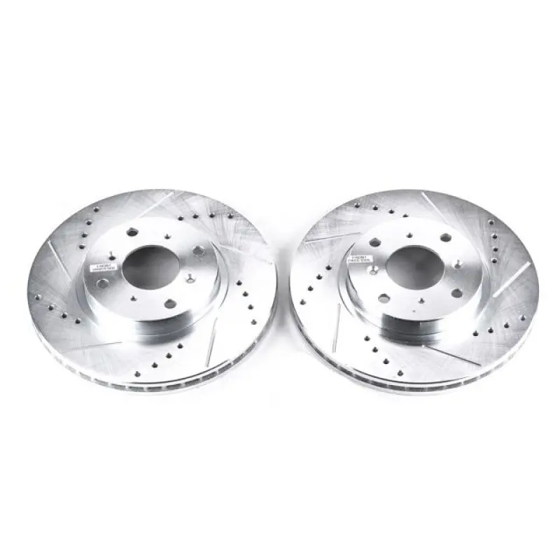 Power Stop 93-96 Honda Prelude Front Evolution Drilled & Slotted Rotors - Pair 1