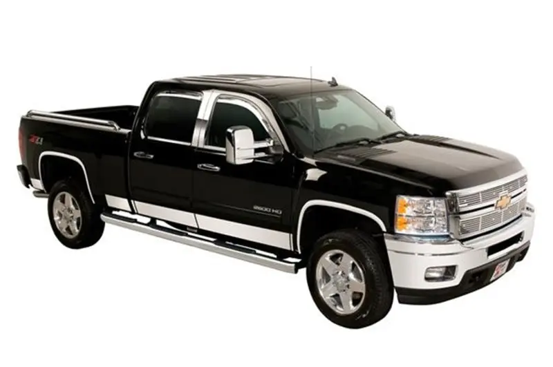 Putco 03-08 Ram Quad Cab 8Ft Long Box - 8In Wide 12Pcs Stainless Steel Rocker Panels 1