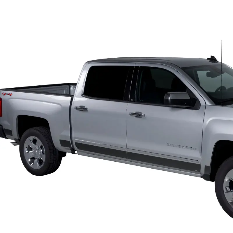 Putco 07-13 Chevy Silv Reg Cab 6.5Ft Standard Box - 6In Wide - 12Pcs Black Platinum Rocker Panels 1
