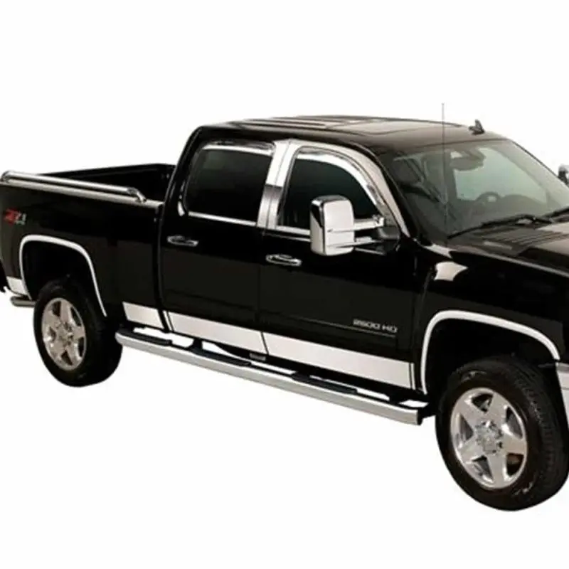 Putco 07-13 Gmc Sierra Reg Cab 8Ft Long Box - 6In Wide - 10Pcs Stainless Steel Rocker Panels 1