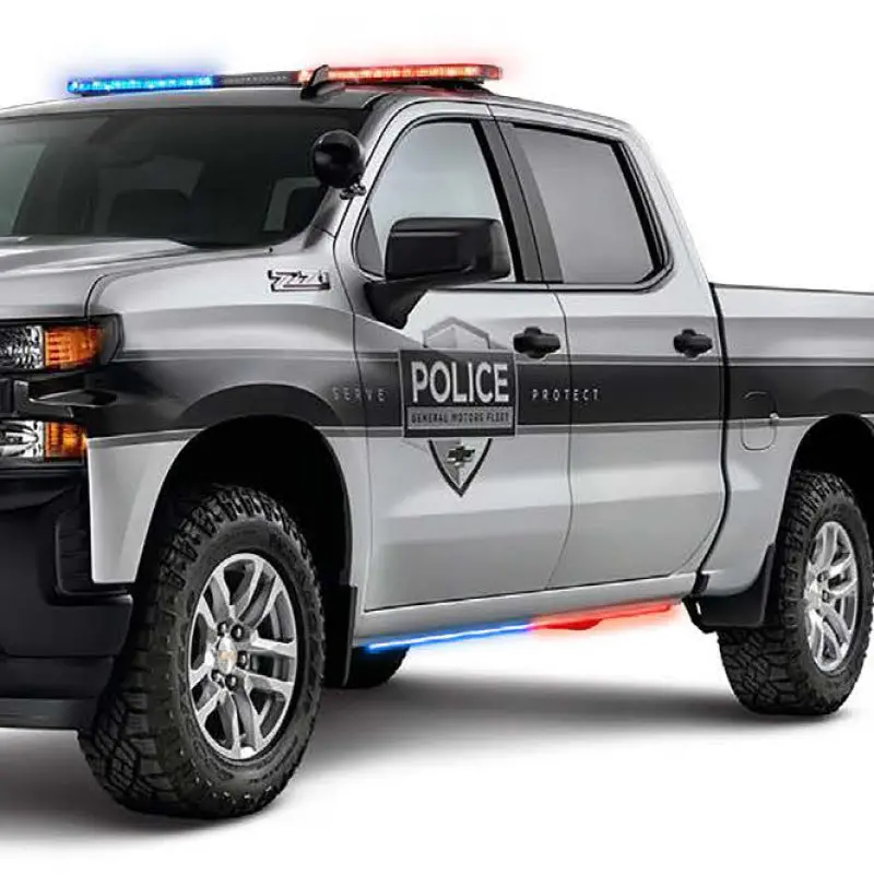 Putco 19-23 Dodge Ram E Blade Sideliner Blade Rocker Kit Red & Blue Leds 1