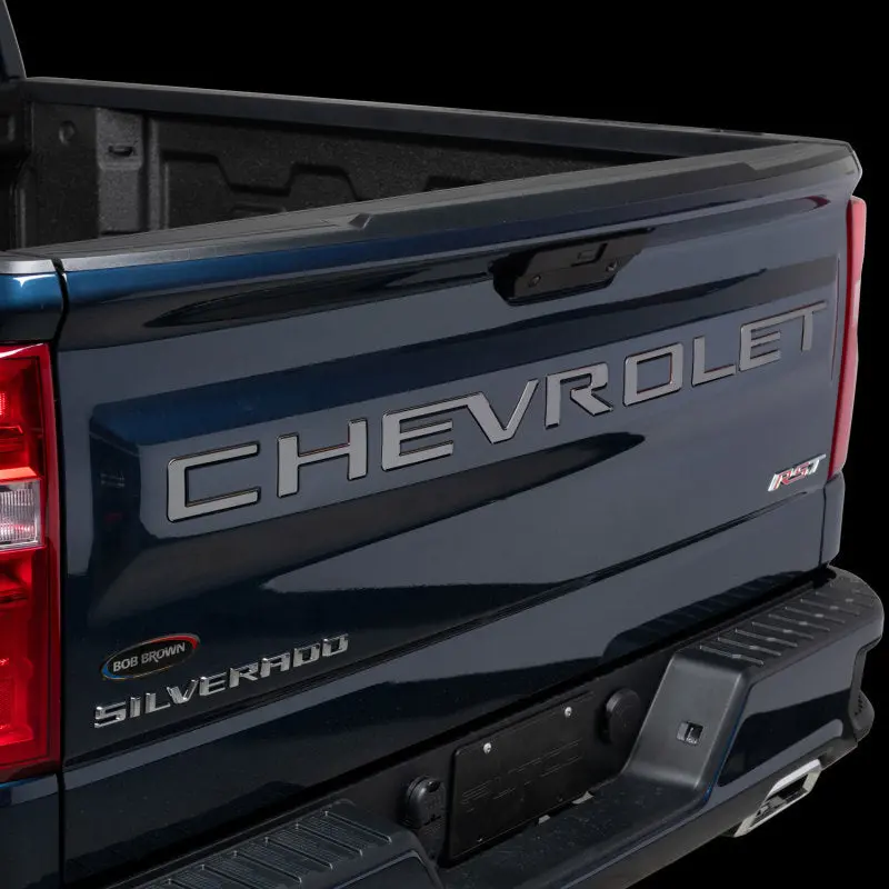 Putco 2020 Chevy Silv 2500/3500 Blk Platinum Tailgate Letters - Chevrolet - Stamped Version 1