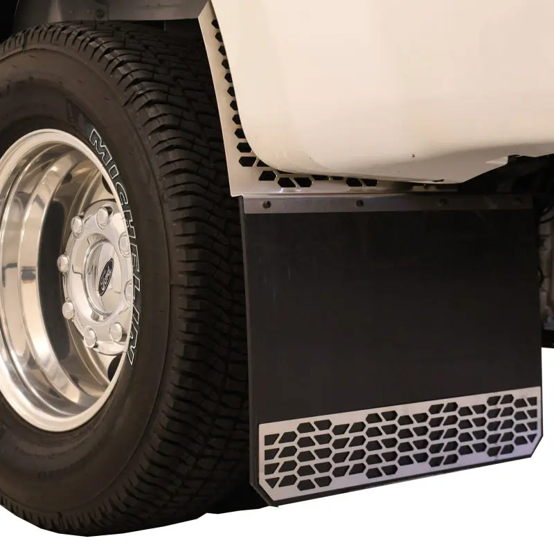 Putco 2020 Chevy Silv/Sierra Hd Dually - (Rear) - Set Of 2 Mud Skins - Brushed Ss W/ Hex Shield 1