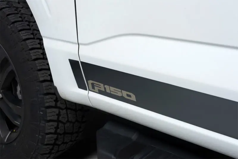 Putco 2021 Ford F-150 Super 6.5Ft Short Box Ford Licensed Blk Platinum Rocker Panels (4.25In 12Pc) 1
