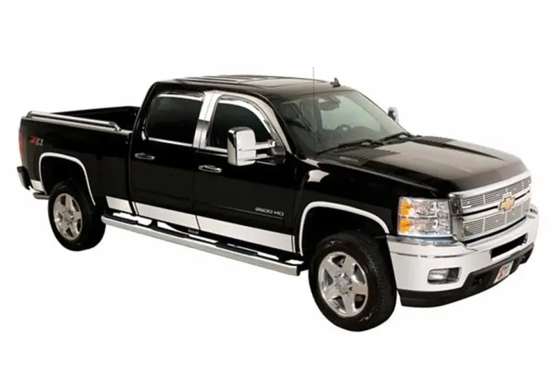 Putco 99-10 Ford Superduty Reg Cab 8Ft Long Box - 8In Wide - 10Pcs Stainless Steel Rocker Panels 1