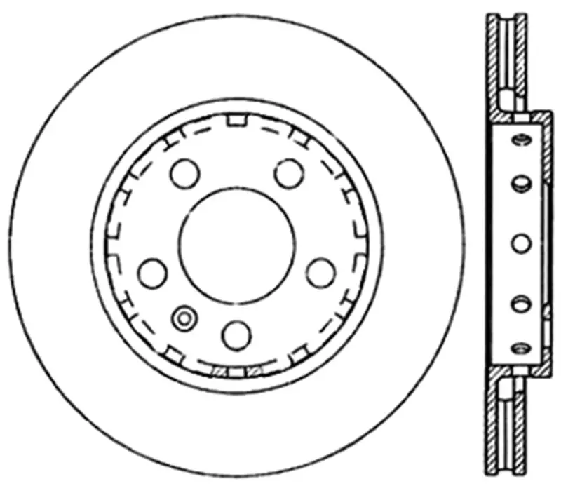 Stoptech 03-05 Vw Golf Gti (Vented Rear Discs) Drilled Right Rear Rotor 1