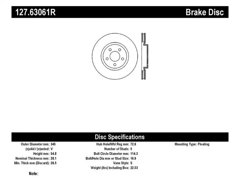 Stoptech 05-09 Chrysler 300 (5.7L V8 Exc Srt-8) Front Right Slotted & Drilled Rotor 1