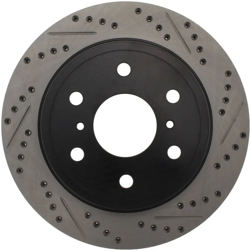 Stoptech 05-10 Gmc Sierra (W/ Rear Drum) / 07-09 Gmc Yukon Rear Right Slotted & Drilled Rotor 1
