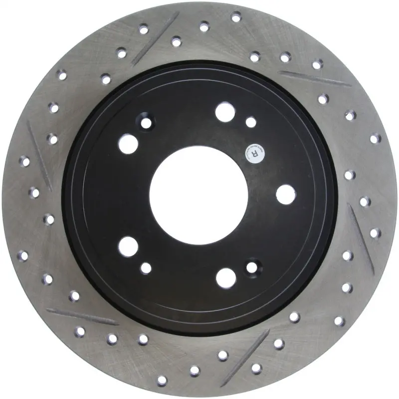Stoptech 09-10 Acura Tsx / 08-10 Honda Accord Coupe/05-10 Sedan Right Rear Slotted & Drilled Rotor 1