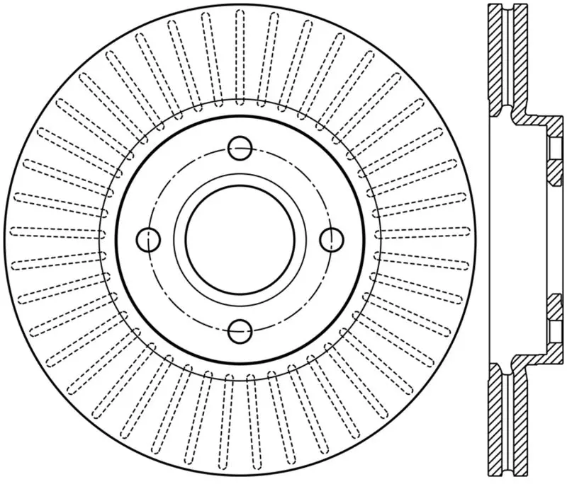 Stoptech 2014 Ford Fiesta Right Front Disc Slotted Brake Rotor 1