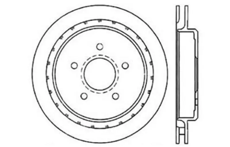 Stoptech 97-10 Chevy Corvette Slotted & Drilled Rear Right Rotor 1
