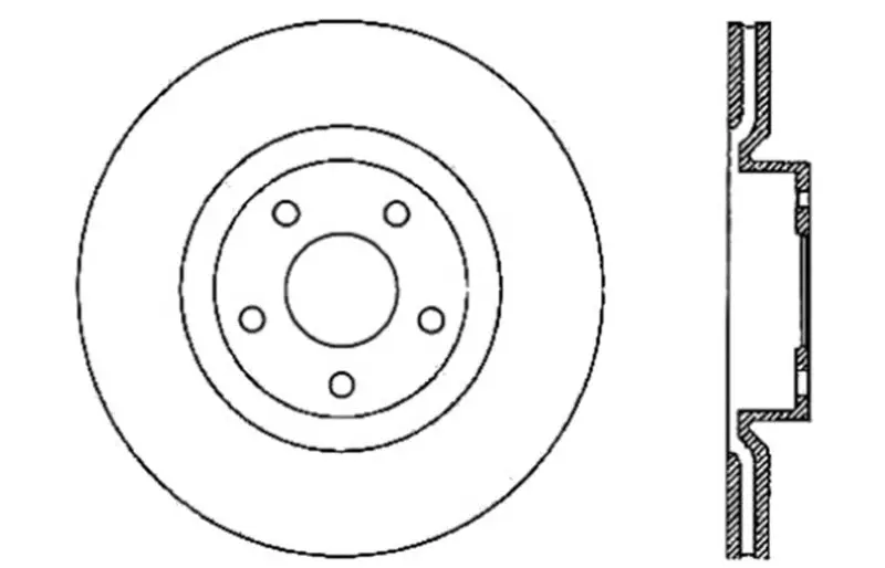 Stoptech Power Slot 05-07 Cadillac Xlr / 06-09 Chevy Corvette Front Left Drilled & Slotted Rotors 1