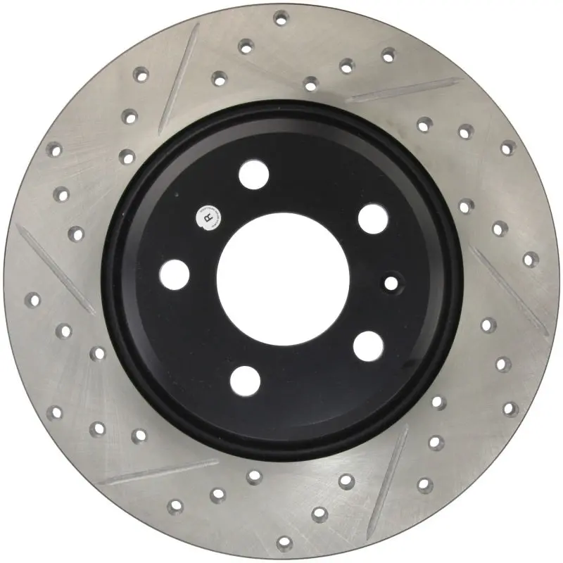 Stoptech Power Slot 09-10 Audi A4/A4 Quattro / 08-10 A5 / 10 S4 Rear Right Drilled & Slotted Rotor 1
