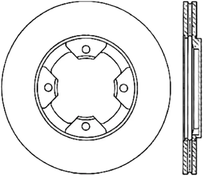 Stoptech Power Slot 84-85 Nissan 300Zx Slotted & Drilled Left Front Rotor 1