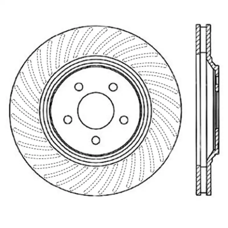 Stoptech Power Slot 94-04 Ford Mustang Front Left Slotted Rotor 1