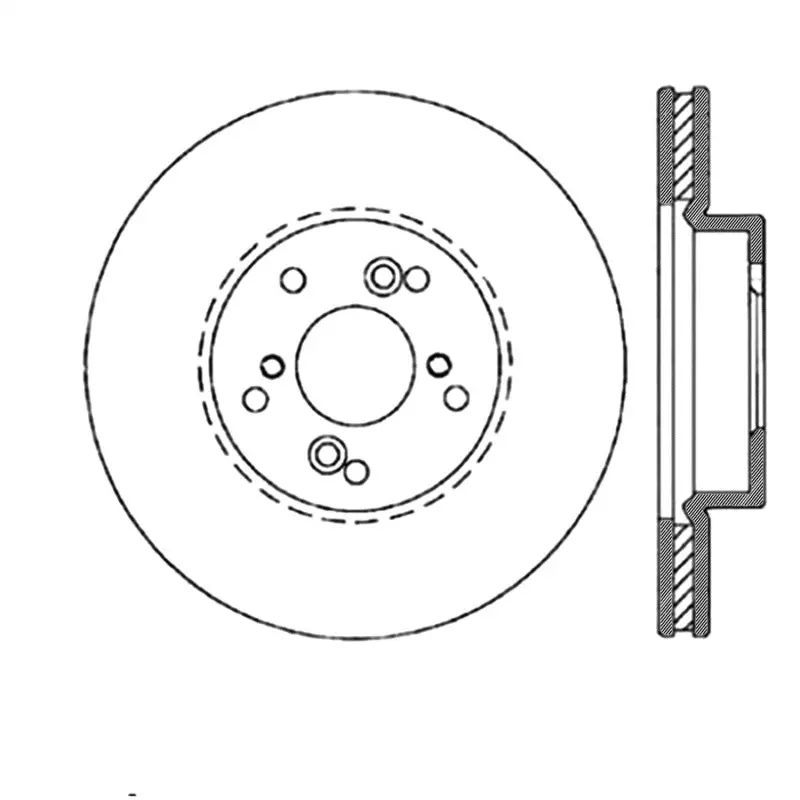 Stoptech Power Slot Slotted 99-08 Acura Tl (Std Caliper) / 01-03 Cl / 04-09 Tsx Front Left Rotor 1