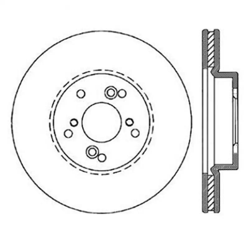 Stoptech Power Slot Slotted 99-08 Acura Tl (Std Caliper) / 01-03 Cl / 04-09 Tsx Front Right Rotor 1