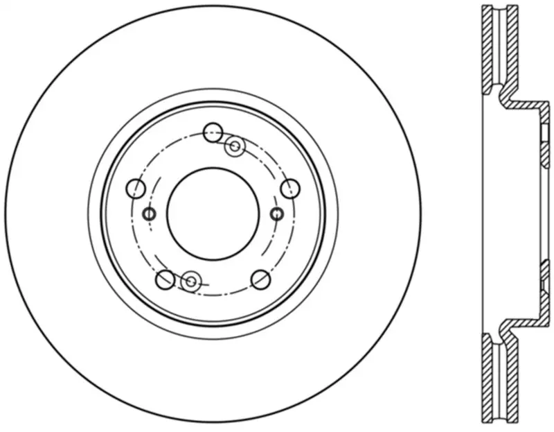 Stoptech Slotted & Drilled Sport Brake Rotor Front Right 13 Honda Accord Sport 1