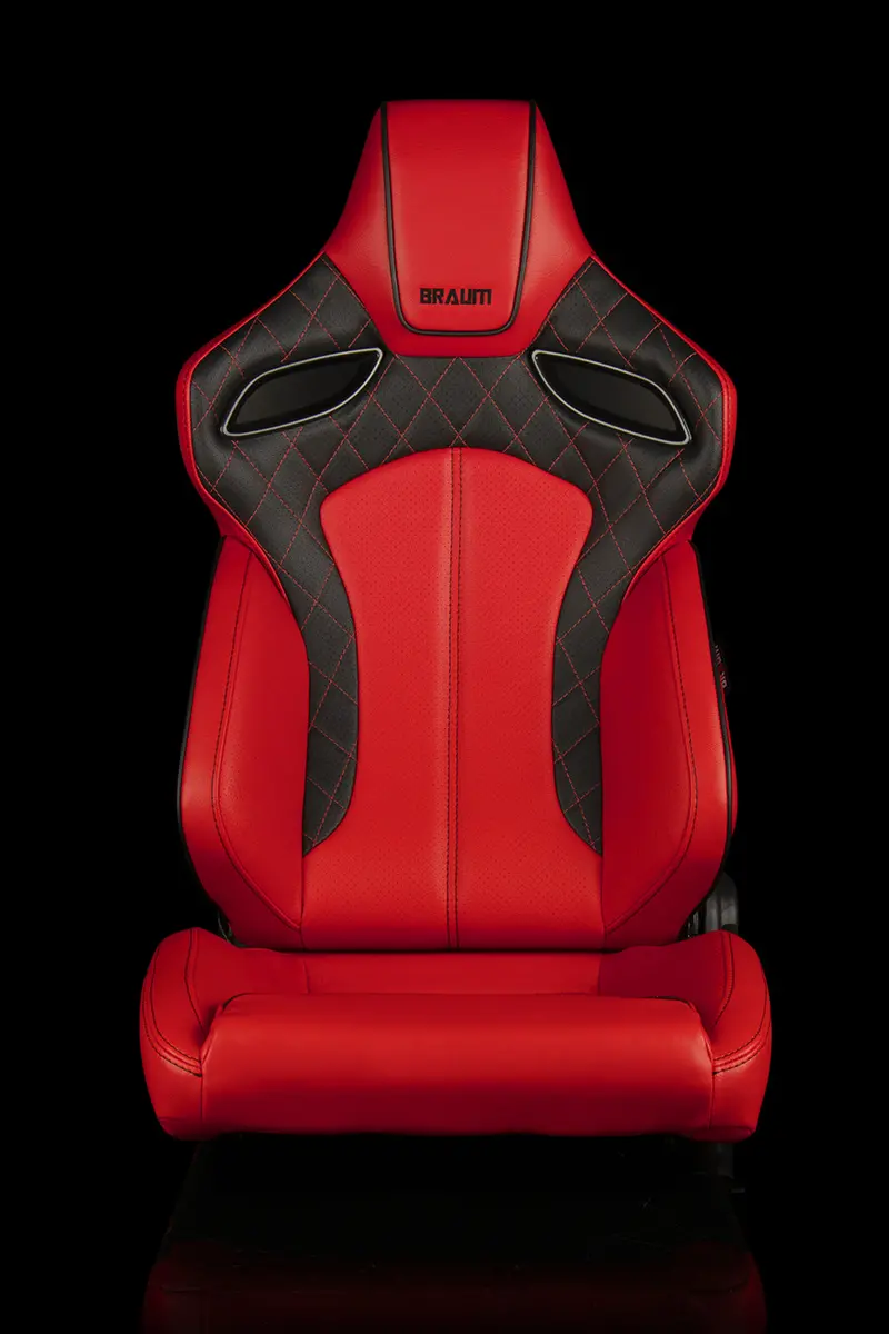 Universal Braum Orue Series Racing Seats (Diamond Ed. | Red Leatherette) – Pair 1