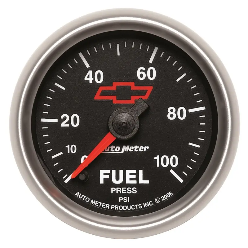 Autometer 3663-00406 Digital Fuel Pressure Gauge – 2-1/16" Face, 100 Psi Range, Chevy Bowtie Accent 1
