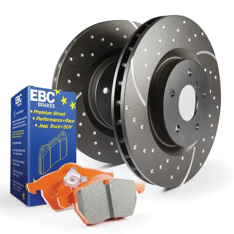 Ebc Brakes S8Kf1099 High-Performance Brake Kit – Orangestuff Pads & Gd Drilled Rotors 1