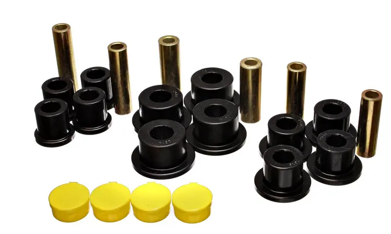 Energy Suspension 5.2115G Rear Leaf Spring Bushing Kit – Black Polyurethane, Performance Grade 1