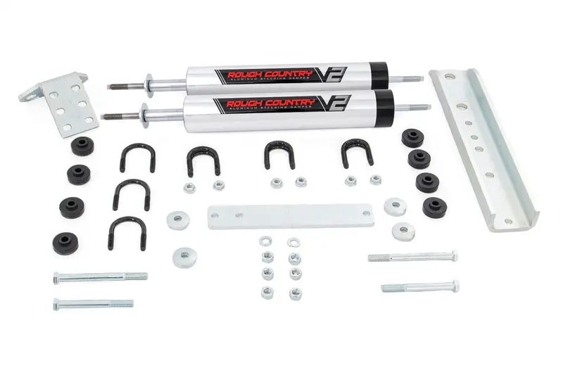 Rough Country 8733870 Dual Steering Stabilizer – V2 Design For 1980–1996 Ford Bronco & F-150 1