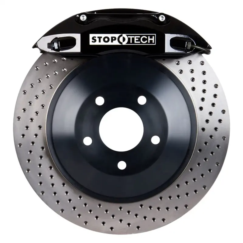 Stoptech 82.241.0041.52 Big Brake Kit – Rear, Black Calipers With Drilled One-Piece Rotors 1