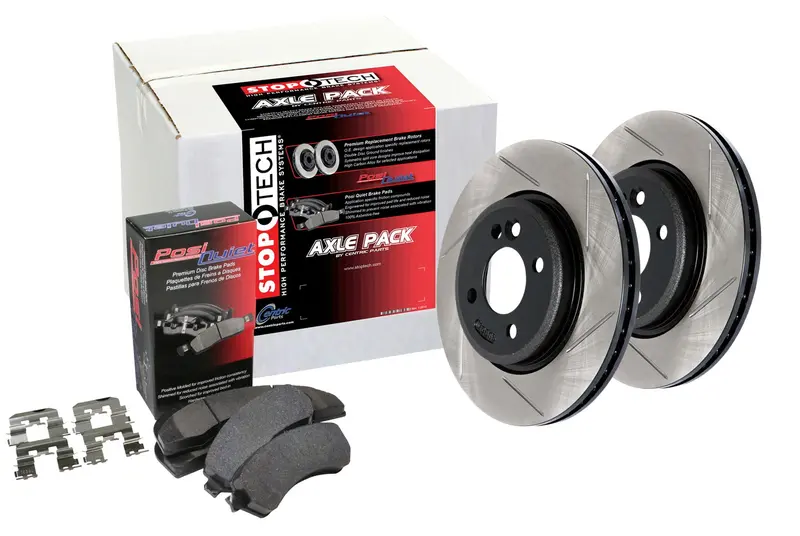 Stoptech 934.62058 Street Axle Pack – Front And Rear Slotted Brake Kit 1
