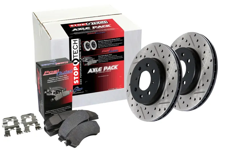 Stoptech 935.42048 Stoptech Street Axle Pack; Drilled And Slotted; 4 Wheel Brake Kit 1